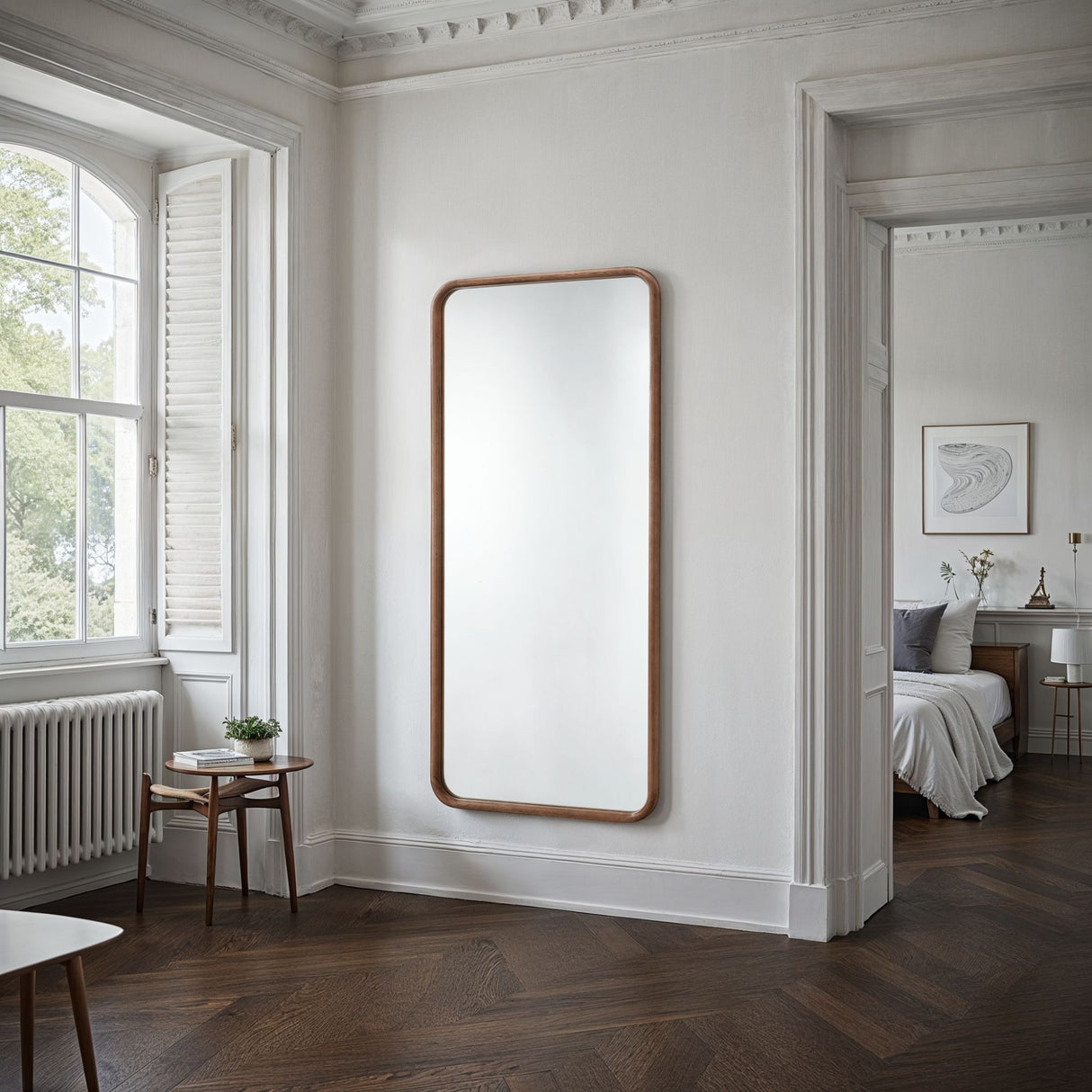 Full Length Walnut wood mirror
