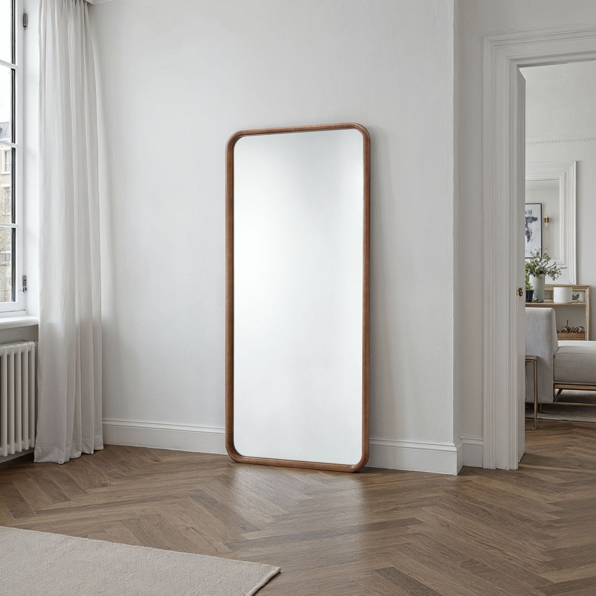 Full Length Walnut wood mirror