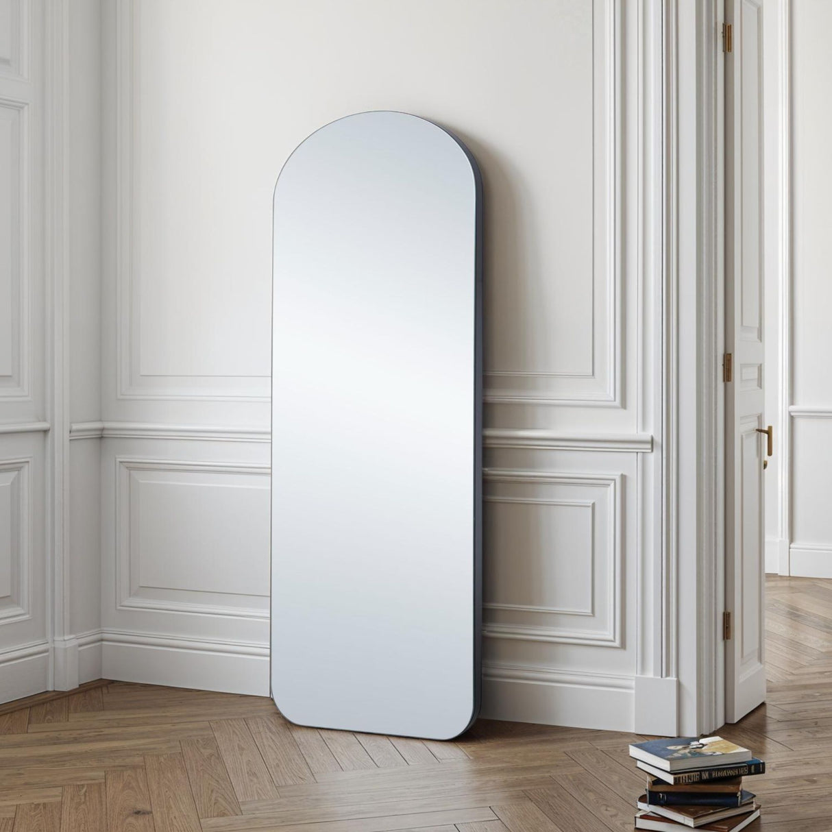 Curved arch black simple mirror