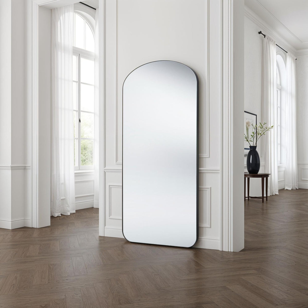 Large curved contemporary mirror
