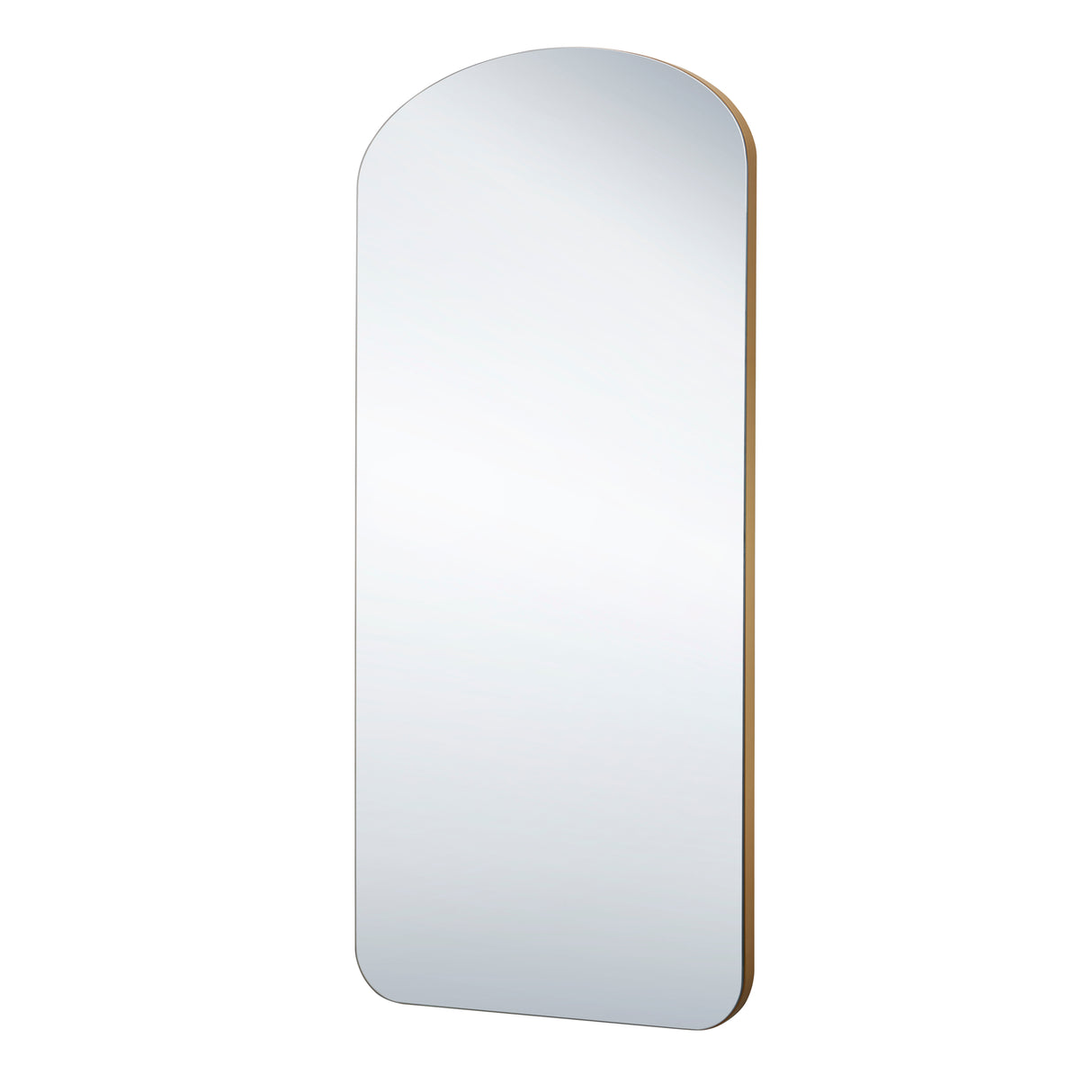 Large curved simple gold arch mirror