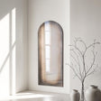 Antique frameless arch full length glass mirror