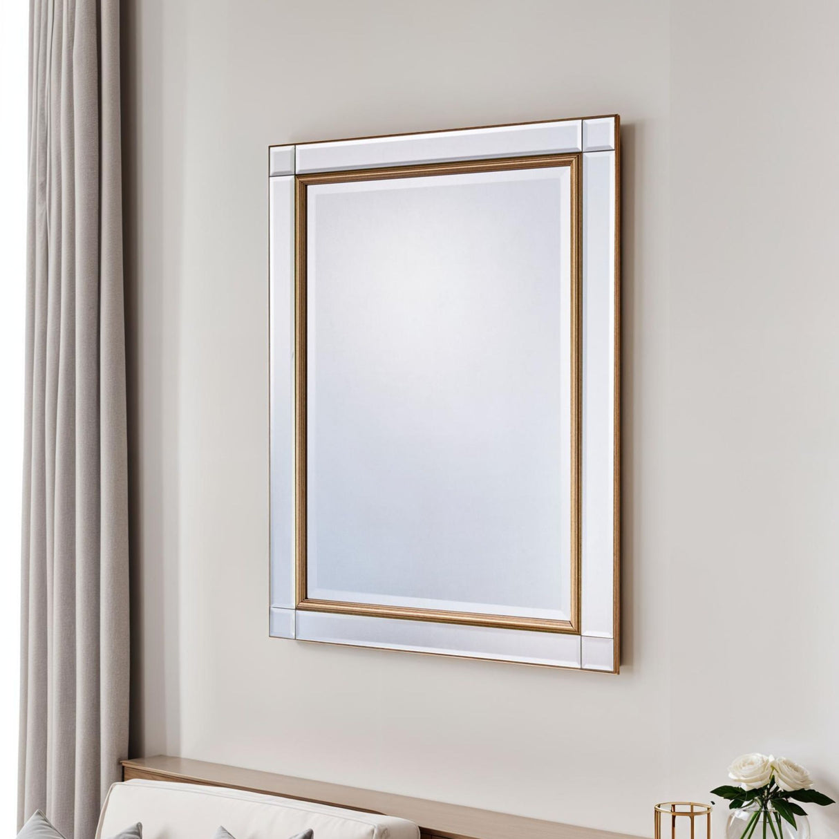 Venetian Classic Brass Gold Mirror Bevelled