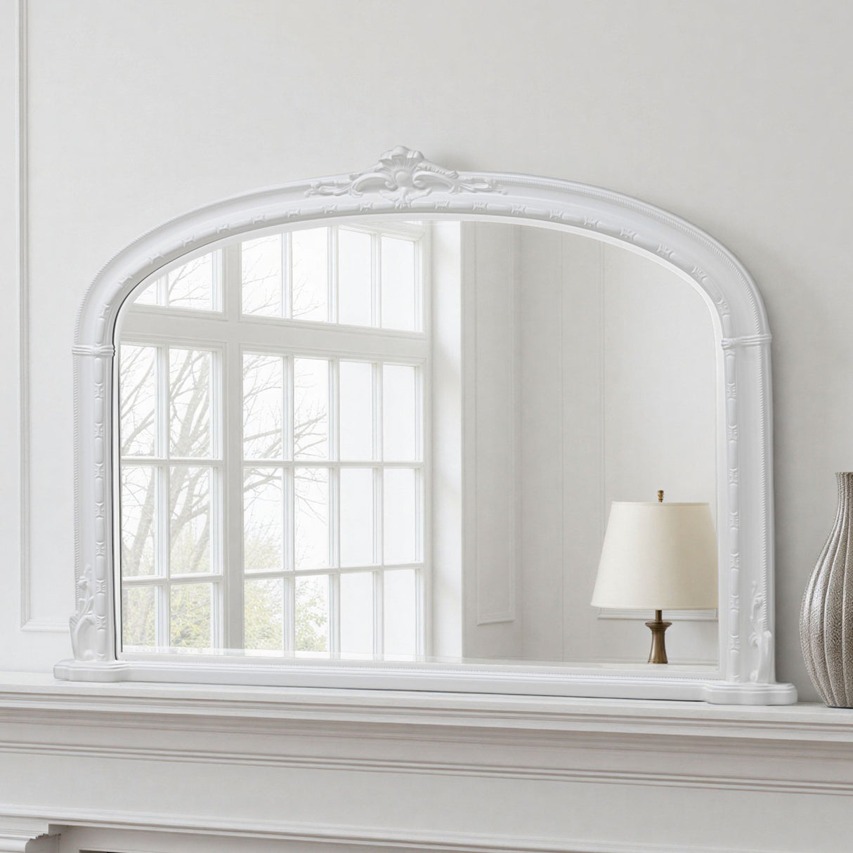 Overmantle Mirror White