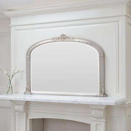Victorian silver overmantle mirror
