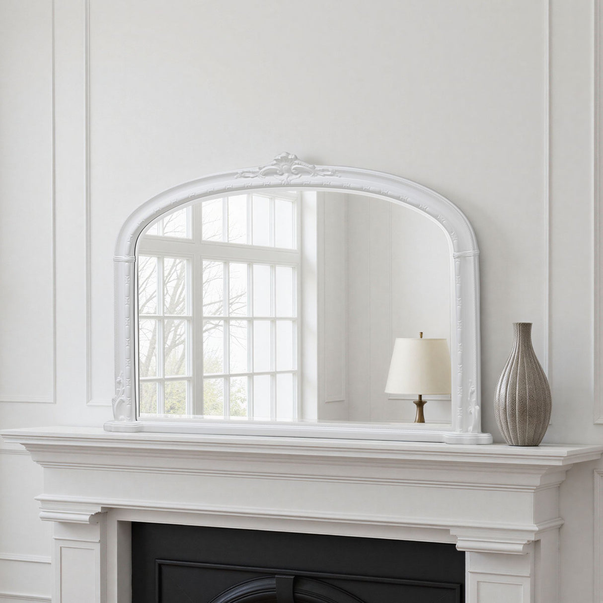 Overmantle Mirror White