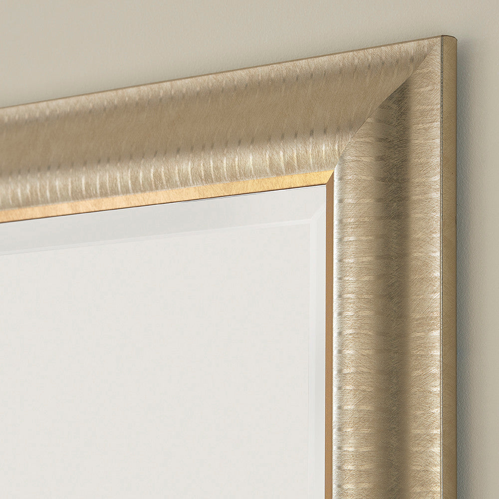 Gold rectangular frame beveled edge glass mirror