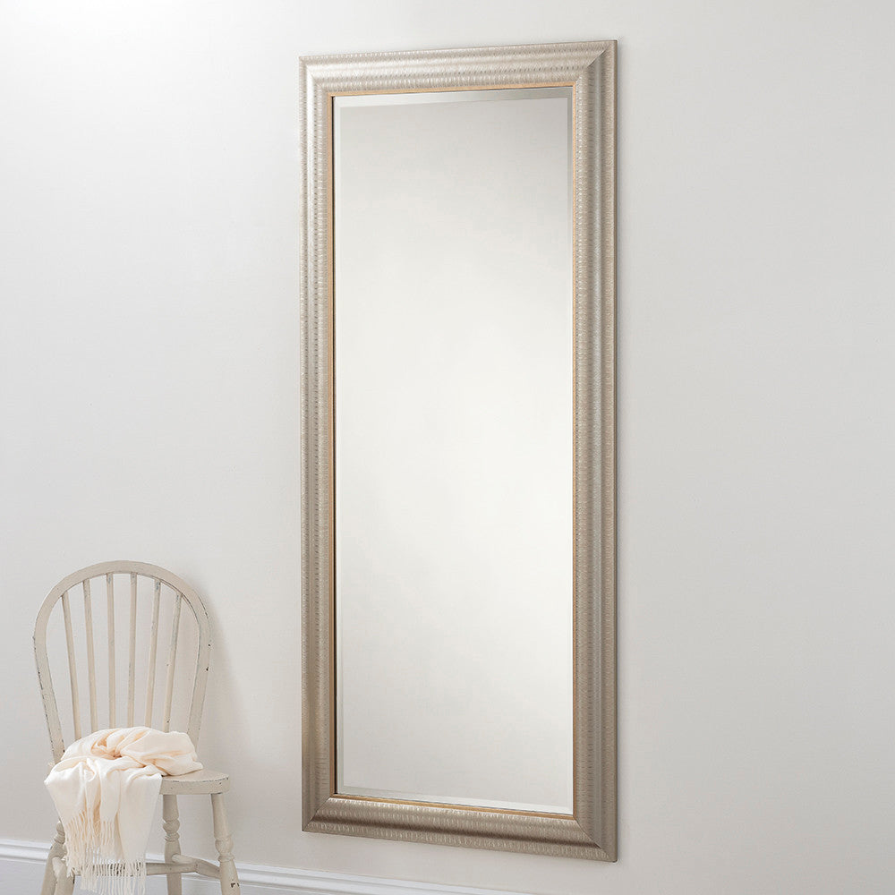 Gold rectangular frame beveled edge glass mirror