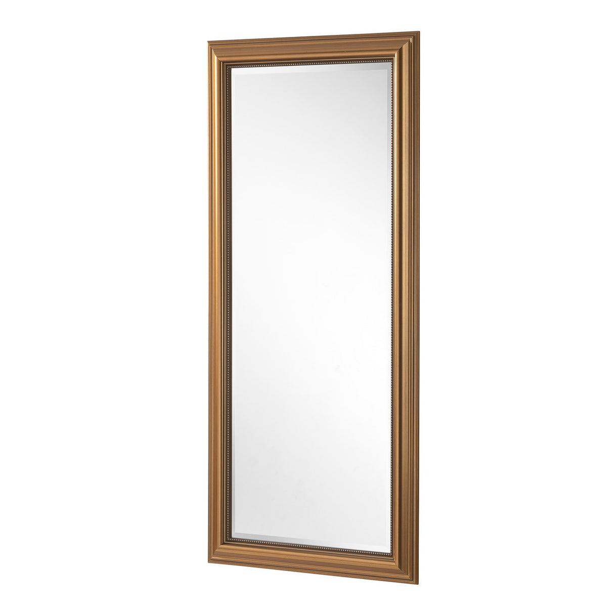 Gold rectangular frame beveled edge glass mirror