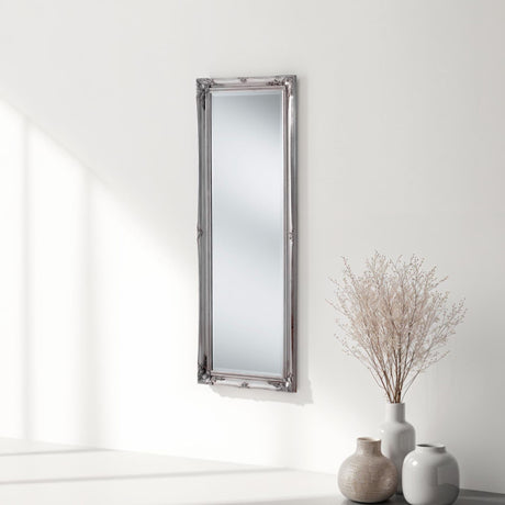 French style carved mirror silver