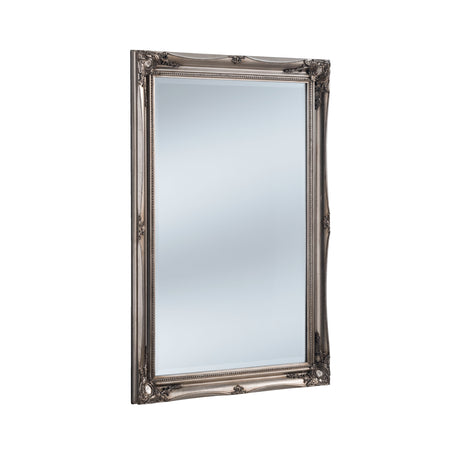 French style carved mirror silver