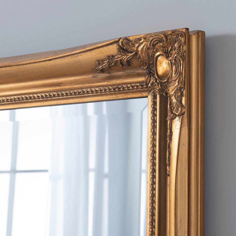 French style rectangular carved gold frame full length glass mirror