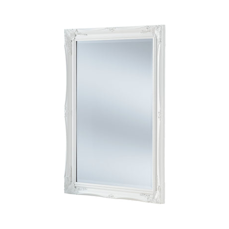 french style carved white baroque framed mirror