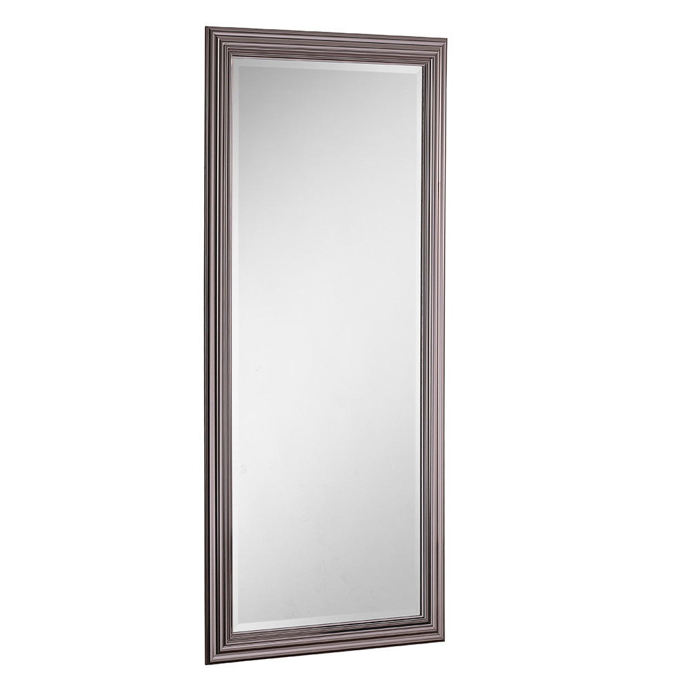 Chrome rectangular frame beveled edge glass mirror