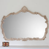 Renaissance ivory curved frame arched glass mirror