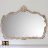 Renaissance ivory curved frame arched glass mirror
