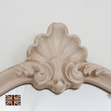 Renaissance ivory curved frame arched glass mirror