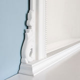 White decorative frame arched beveled edge glass mirror