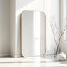 Rectangular curved corner slim frame gold full length glass mirror