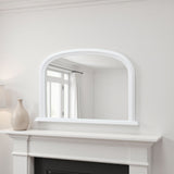 Contemporary overmantle white mirror