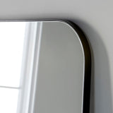 Rectangular curved corner frame minimal black full length glass mirror