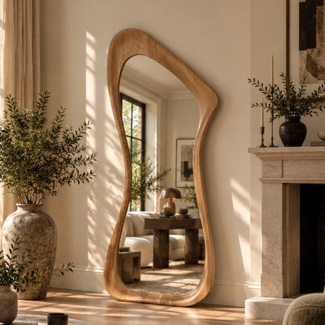 Organic solid oak tall mirror