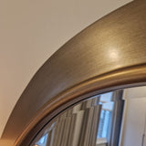 Ava Pewter Round Bevelled Mirror Gold Trim