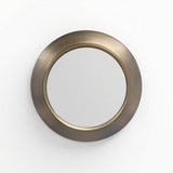 Round metallic silver and gold mirror