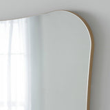 Irregular rectangular curved minimal gold frame full length glass mirror