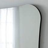 Irregular rectangular curved minimal black frame full length glass mirror