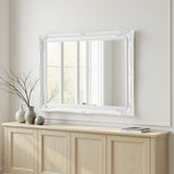 French style white carved Mirror