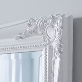 Carved french style white framed mirror