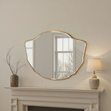 Curved classic bevelled mirror gold