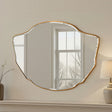 Curved classic bevelled mirror gold