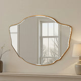 Curved classic bevelled mirror gold