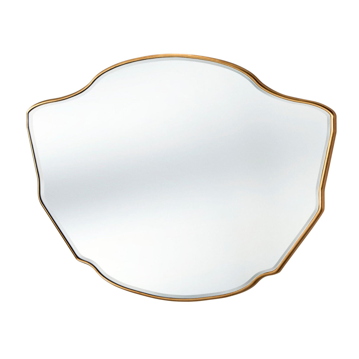 Curved classic bevelled mirror gold