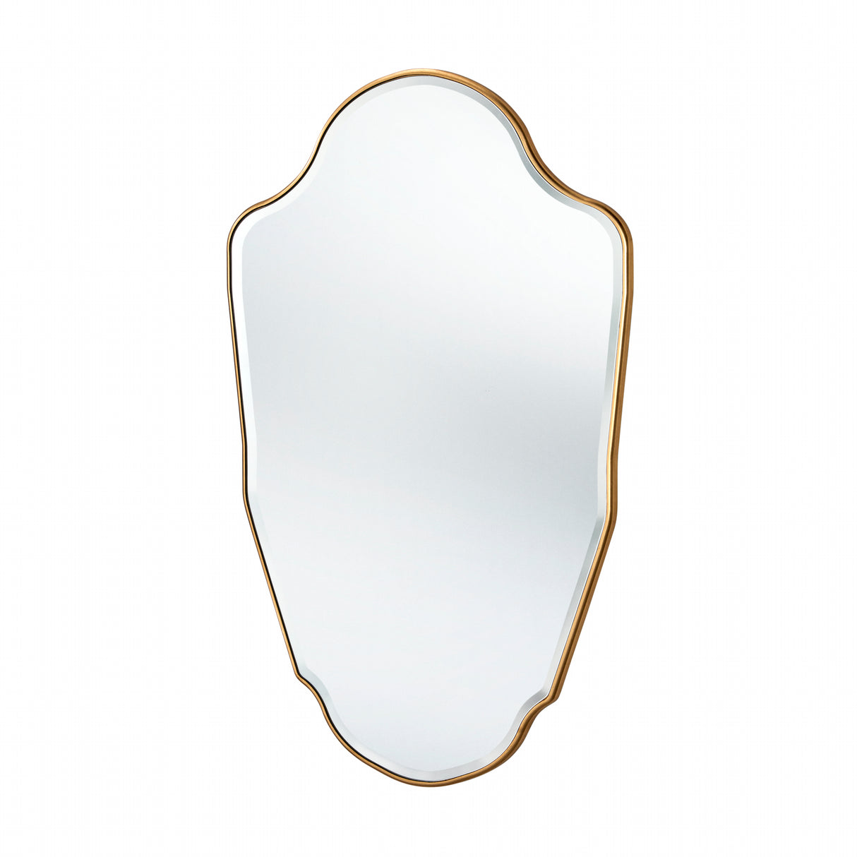 Curved classic bevelled mirror gold