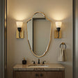 Curved classic bevelled mirror gold
