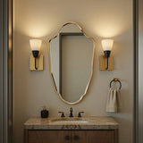 Curved classic bevelled mirror gold