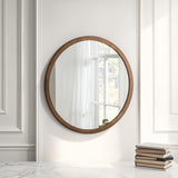 Modern Bronze Round Mirror