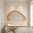 Organic abstract oak mirror