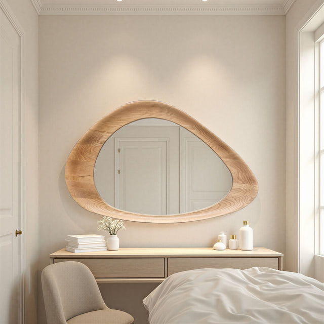 Organic abstract oak mirror