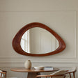 organic walnut abstract mirror