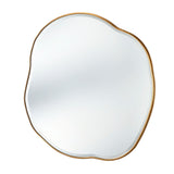Curved organic bevelled mirror gold