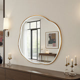 Curved organic bevelled mirror gold