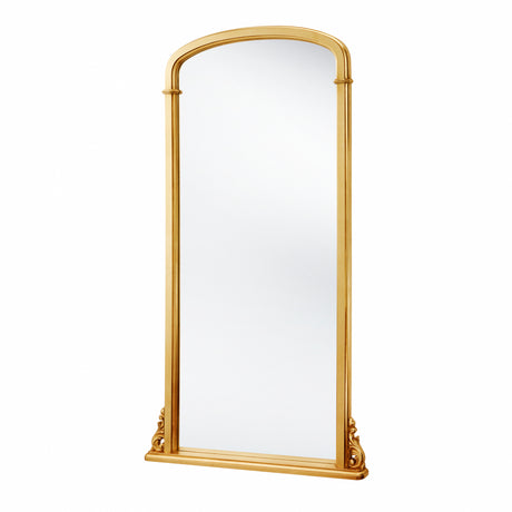 Tall curved arch gold mirror