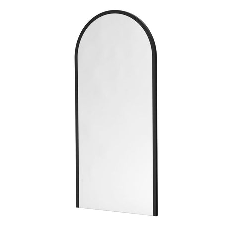 simple black arched full length mirror