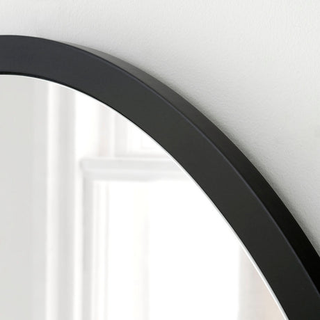 simple black arched full length mirror