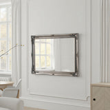 French Style Carved silver mirror