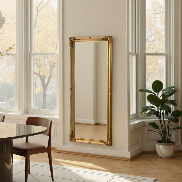 Carved french style full length mirror